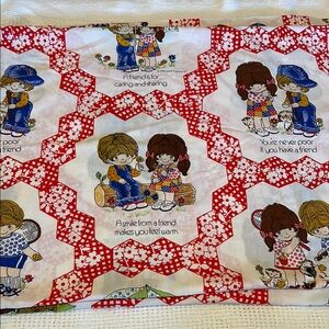 1976 Gentle Treasures Friendship Twin Sheet Muslin with Boy & Girl Friendship 1
